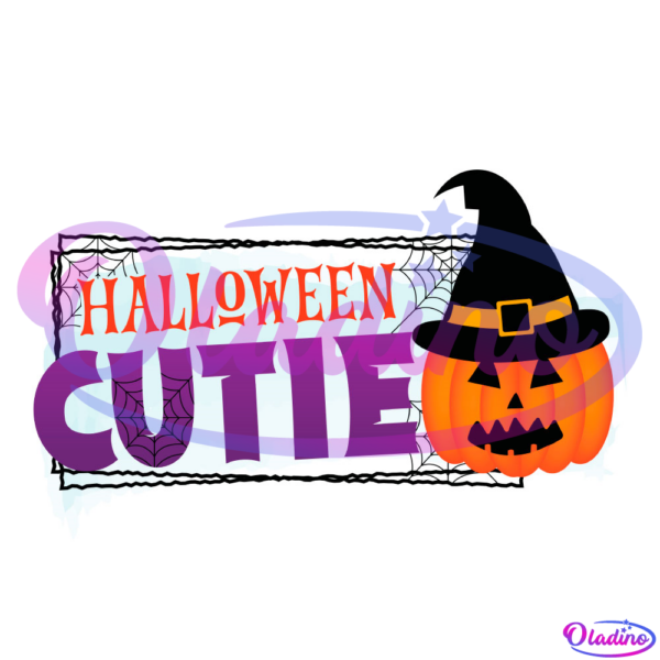Halloween Cutie With Pumpkin Witch PNG Sublimation Designs