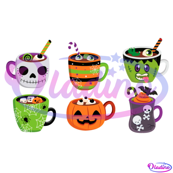 Halloween Decor Cafe Cup PNG Digital File, Halloween Pumpkin