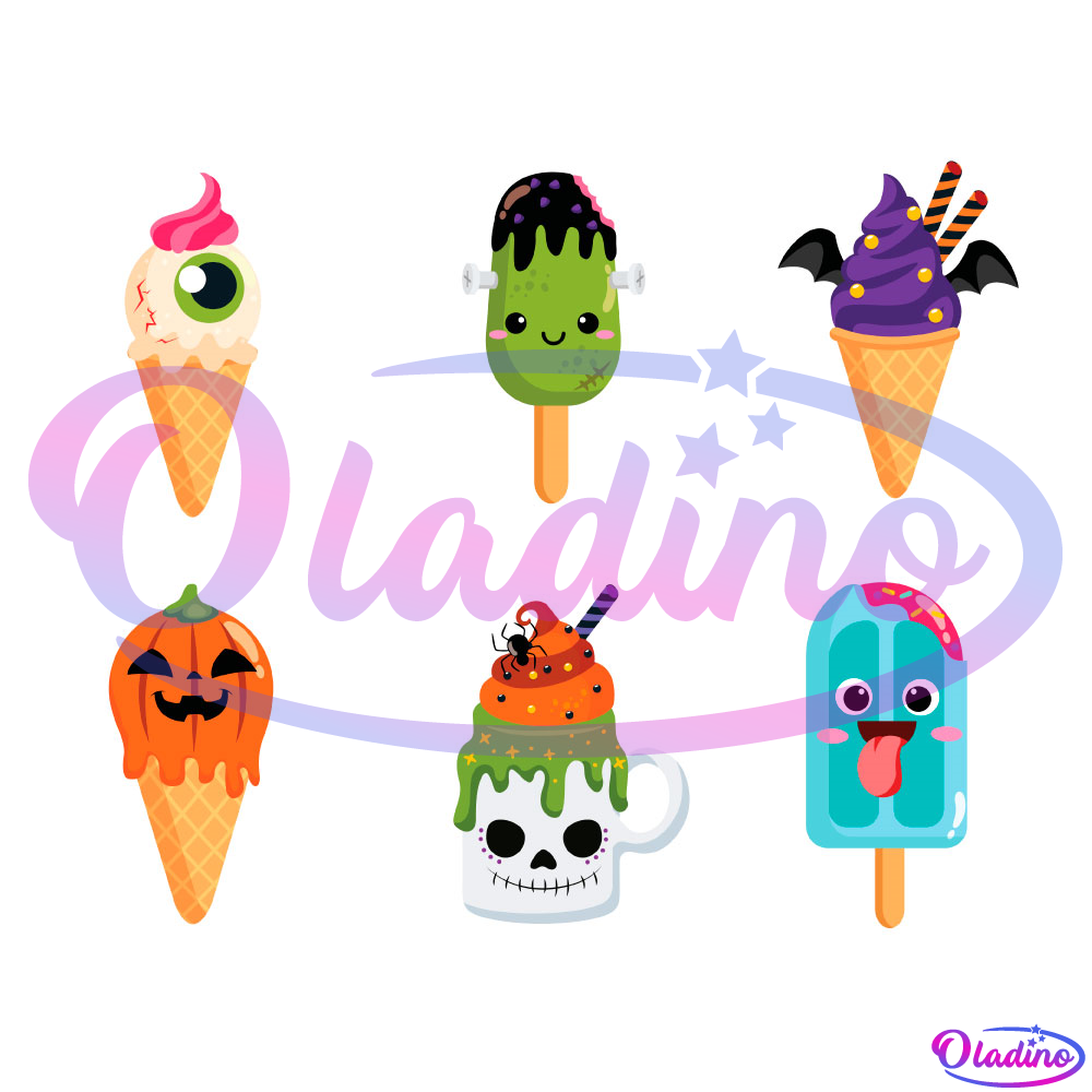 Halloween Ice Cream PNG Digital File, Cute Ice Cream PNG