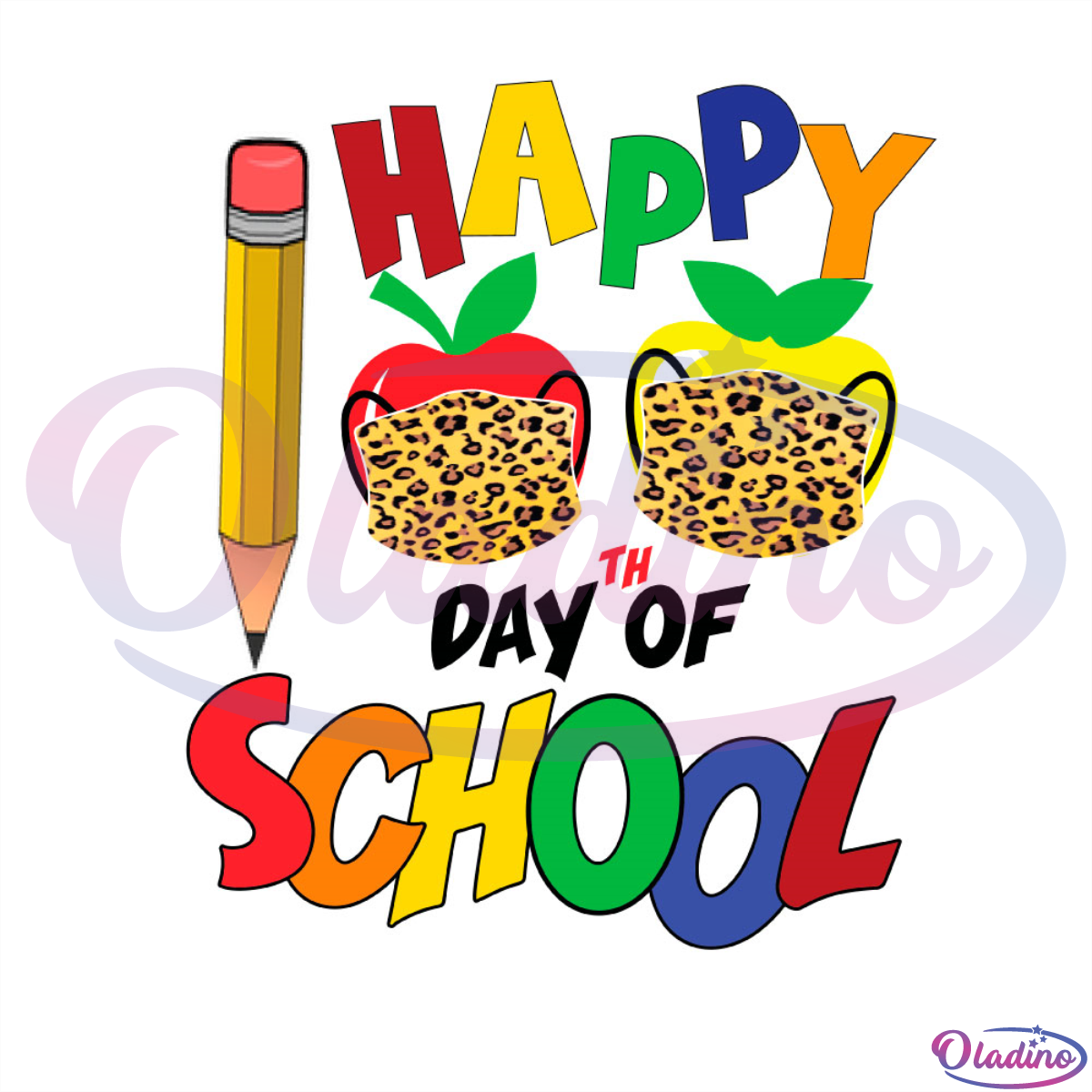 Happy 100th Day Of School Couple Leopard Masks SVG Digital File