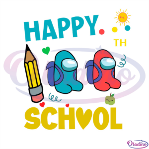 Happy 100th School Big Yellow Pencil SVG Digital File