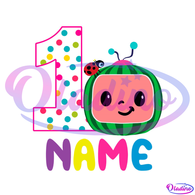 Happy 1st Birthday Cocomelon Name SVG Digital File, Cute Cocomelon