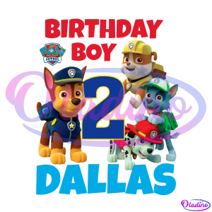 Happy Birthday Boy Dallas 2 Year Olds PNG Sublimation
