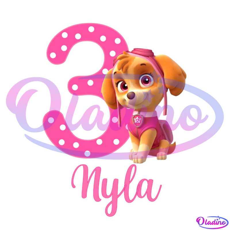 Happy Birthday Nyla 3 Year Olds PNG Sublimation Designs Digital File