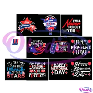 Happy Memorial Day 4th Of July America Bundle SVG PNG Digital File