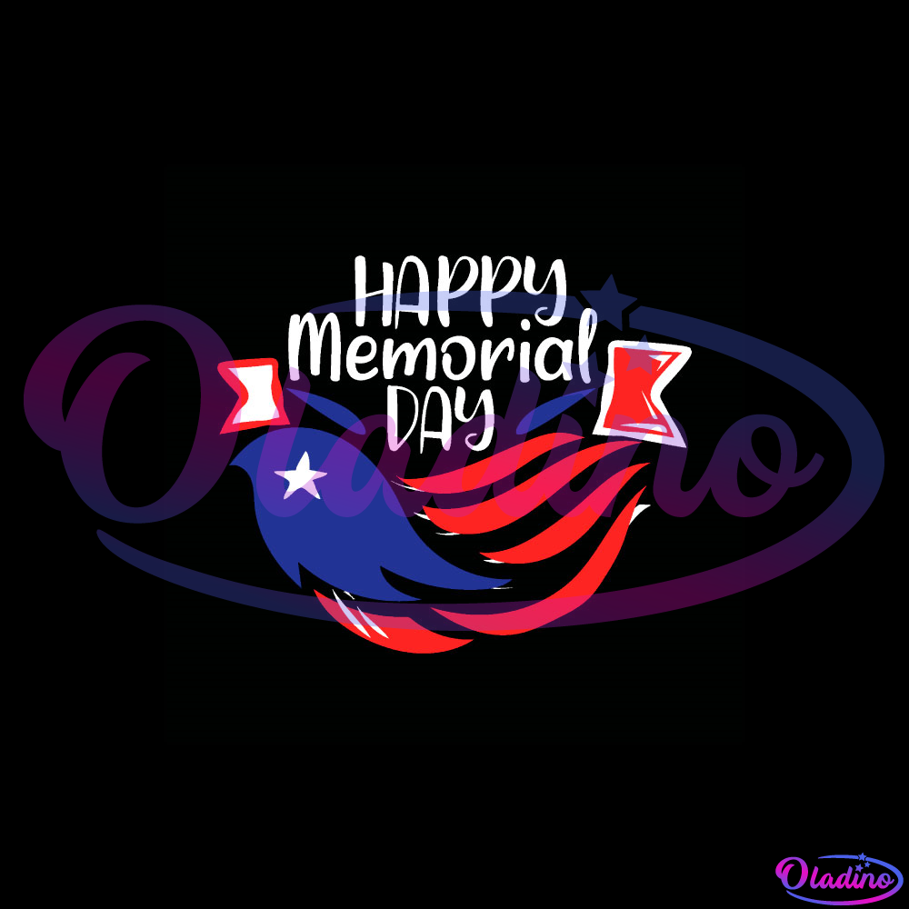 Happy Memorial Day American Flag Eagle SVG PNG Digital File