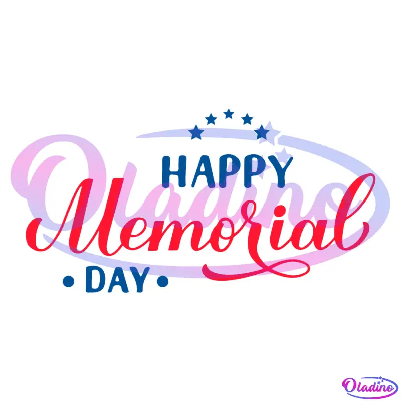 Happy Memorial Day American Flag Star SVG PNG Digital File