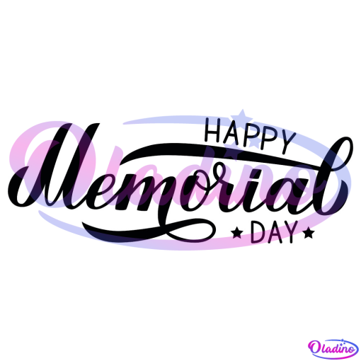 Happy Memorial Day Star SVG Silhouette Digital File