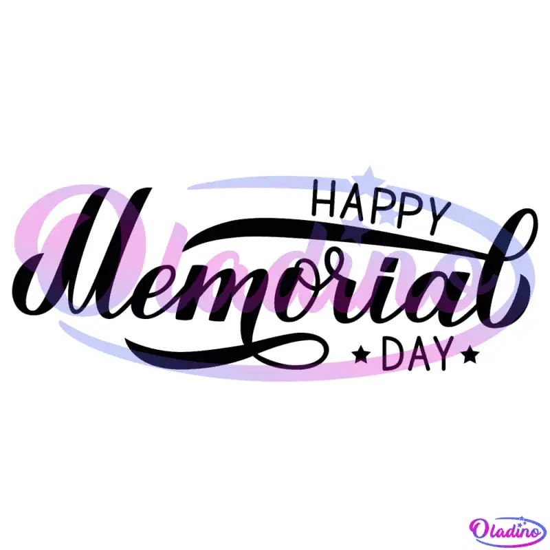 Happy Memorial Day Star SVG Silhouette Digital File