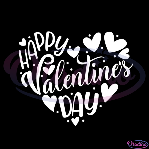 Happy Valentine's Day Heart SVG Silhouette