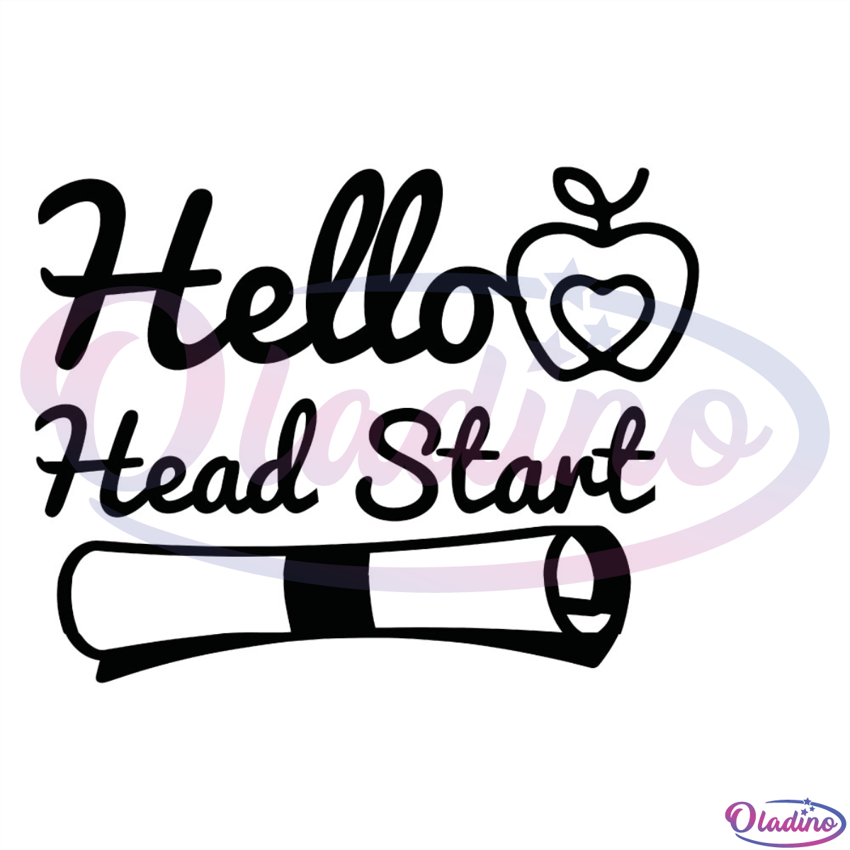 Hello Head Start Apple Diploma SVG Digital File