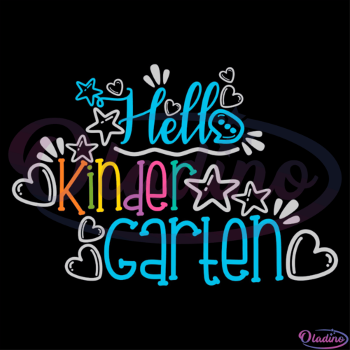 Hello Kinder Garten Star Heart SVG Digital File