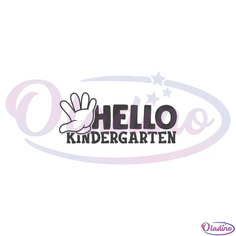 Hello Kindergarten Hand Back School SVG Digital File