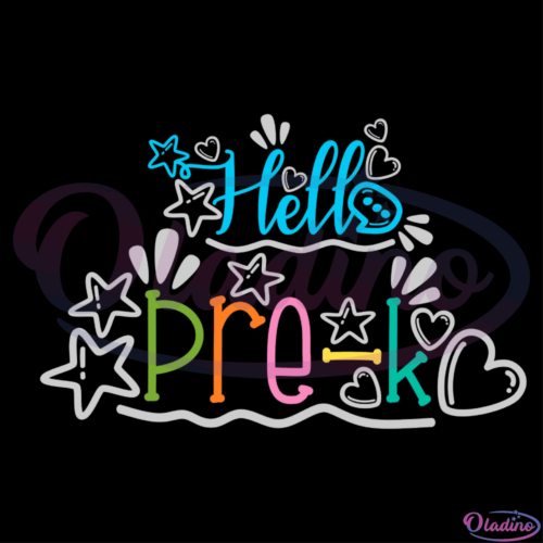 Hello Pre-k Heart Star SVG Digital File