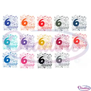 Hello Sixth Grade Colorful Big Set SVG Digital File