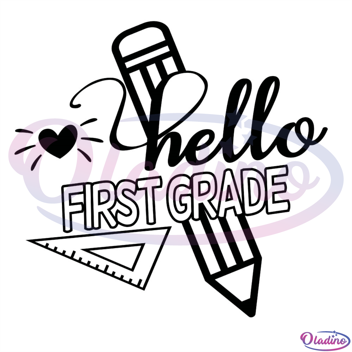 Hello first grade SVG Digital File, first grade SVG, School SVG
