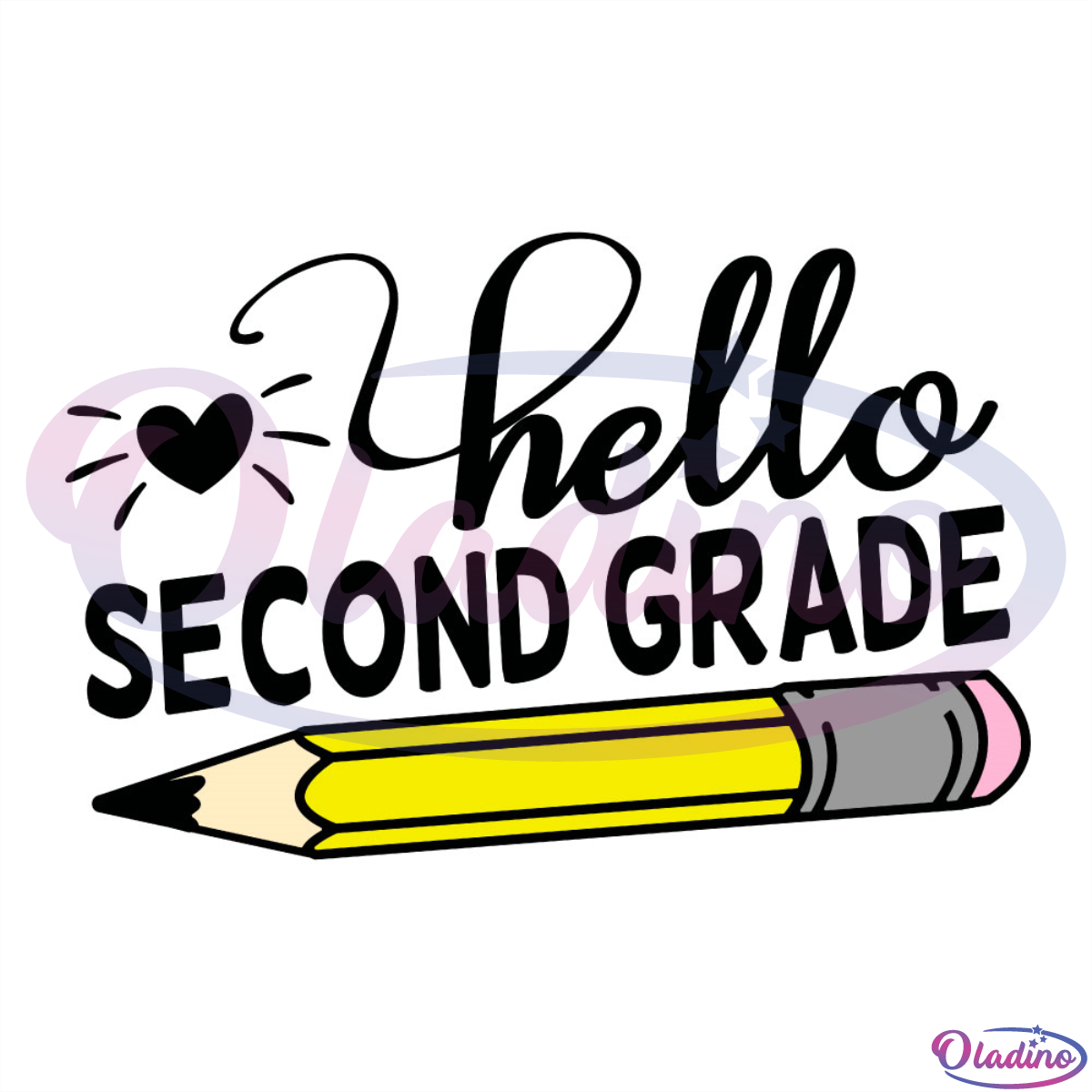 Hello second grade PNG SVG, pencil SVG, heart SVG