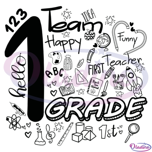 Hello team 1st grade SVG Digital File