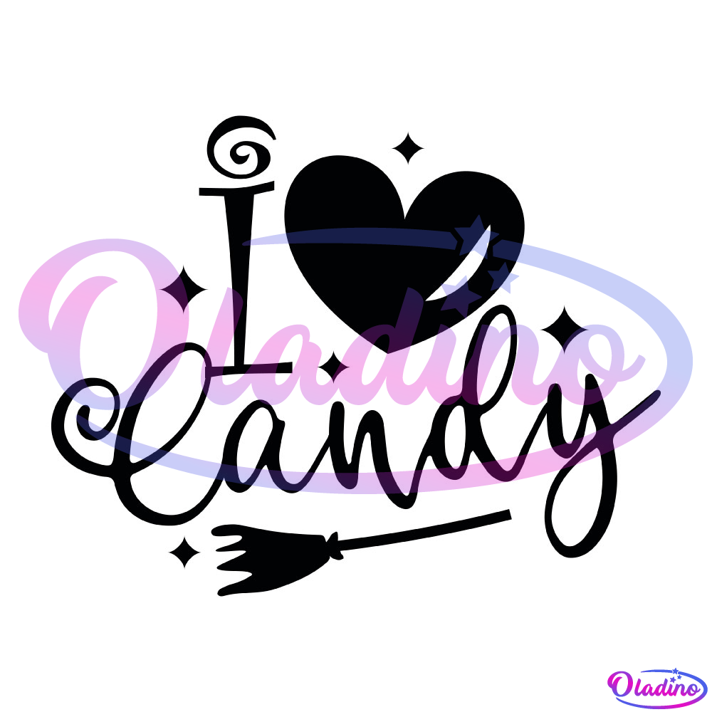 I Love Candy SVG Digital File, Halloween Candy SVG Silhouette