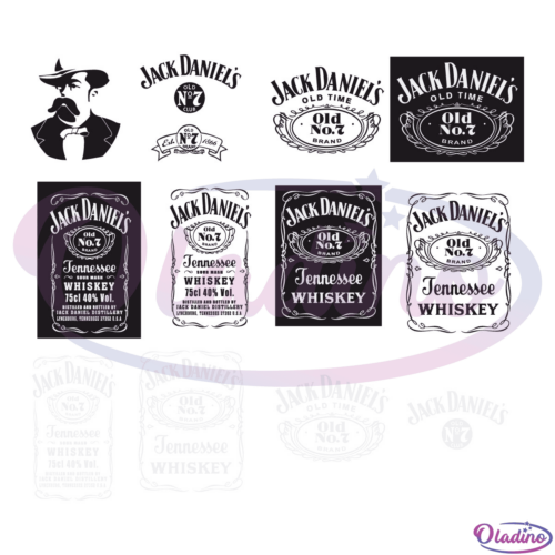 Jack Daniels Whiskey Bundle SVG Digital File