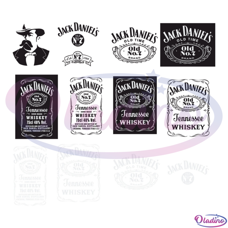 Jack Daniels Whiskey Bundle SVG Digital File, Brand Svg