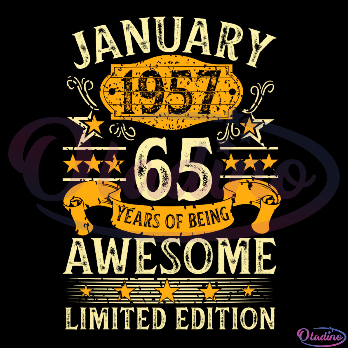 January 1975 65 Years Of Being Awesome Limited Edition SVG Digital File