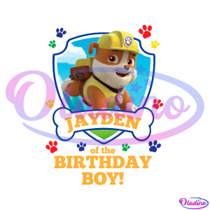 Jayden Of The Birthday Boy PNG Digital File, Cute Rubble PNG
