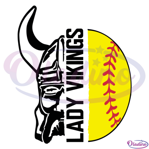 Lady Vikings Half Softball SVG Digital File