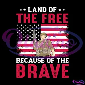 Land Of The Free Because Of The Brave Memorial Day SVG PNG Digital File