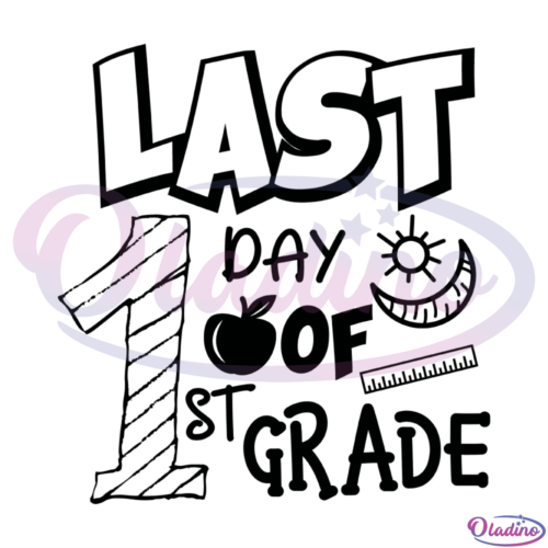 Last Day Of 1st Grade Sun Moon SVG Silhouette