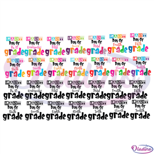 Last Day Of School Grade Big Set Bundle SVG Digital File