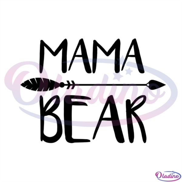 Mama Bear Black Arrow SVG Silhouette