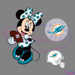 Miami Dolphins Minnie Mouse Bundle SVG PNG Digital File