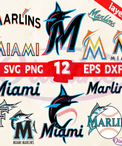 Miami Marlins Bundle SVG Digital File, MLB Svg, Marlins Logo Svg