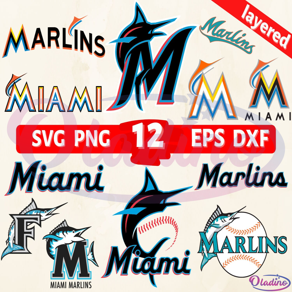 Miami Marlins Bundle SVG Digital File, MLB Svg, Marlins Logo Svg