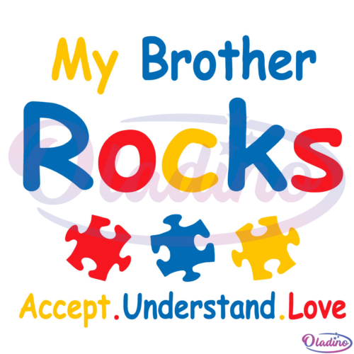 My Brother Rocks Autism Awareness SVG Digital File