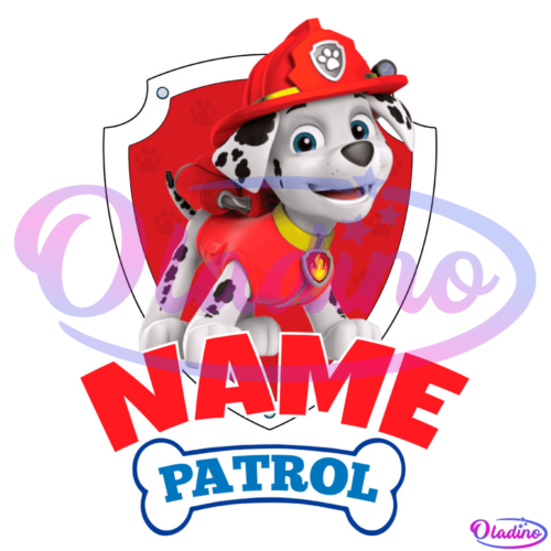 Name Patrol Marshall FireFighter Dog PNG Sublimation Designs