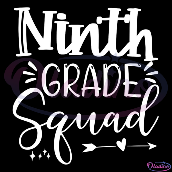 Ninth grade squad arrow heart SVG Digital File