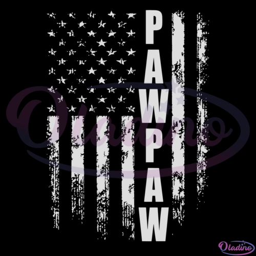 Pawpaw American Flag SVG Silhouette Digital File