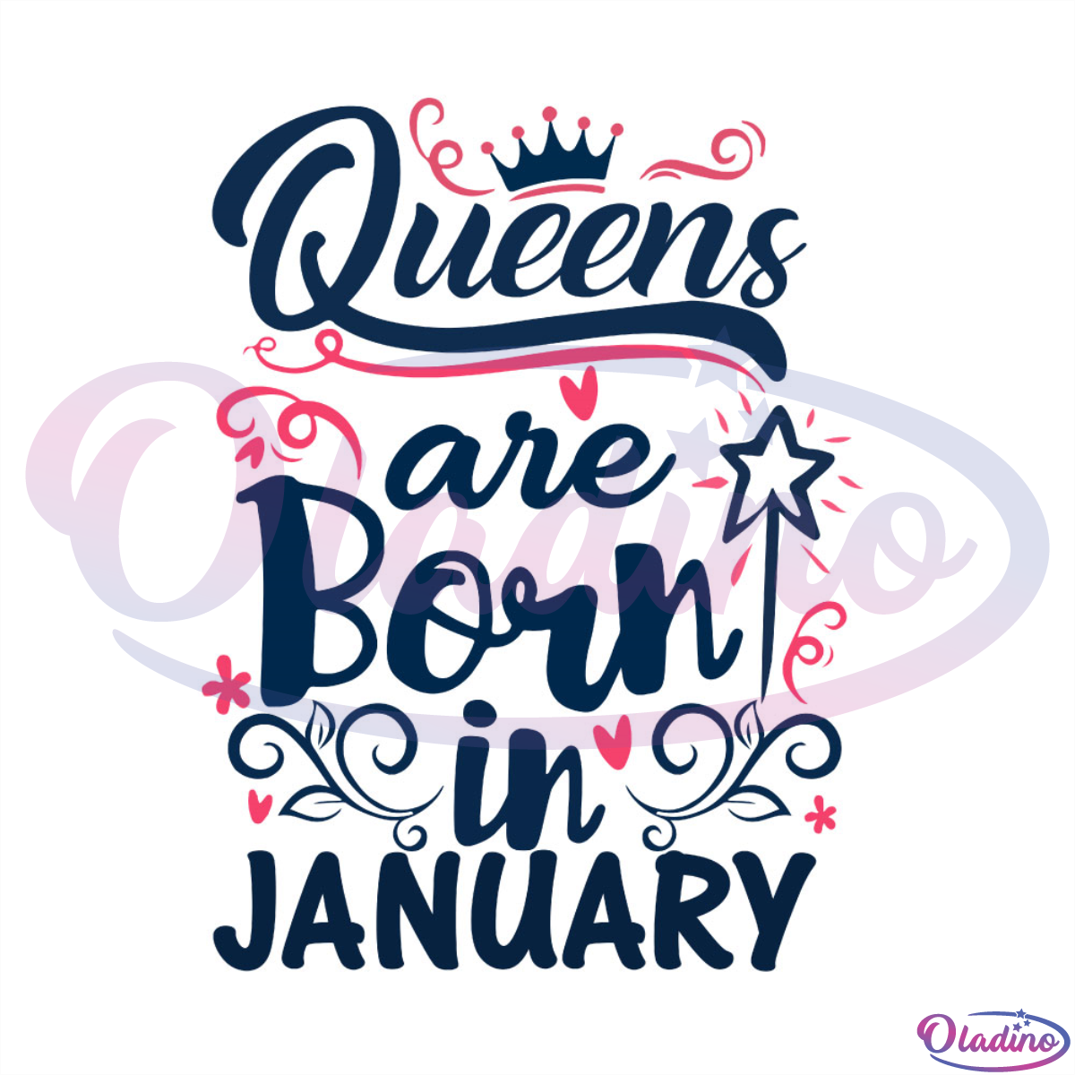 Queen Are Born In January Star SVG Digital File