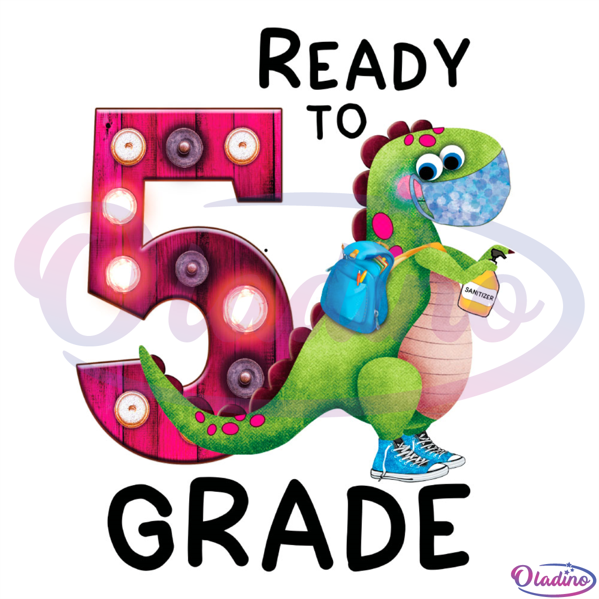 Ready to dinosaur 5th grade PNG sublimation