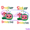 Sister Brother Of The 1st Birthday Cocomelon Bundle SVG PNG