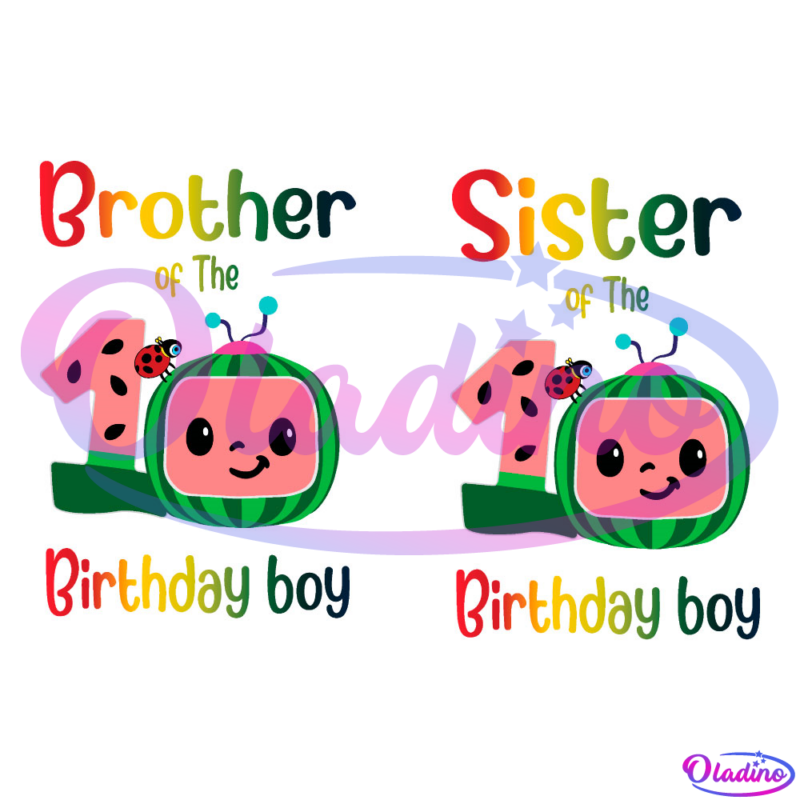 Sister Brother Of The 1st Birthday Cocomelon Bundle SVG PNG