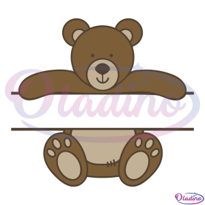 Split Teddy Bear Name SVG Digital File
