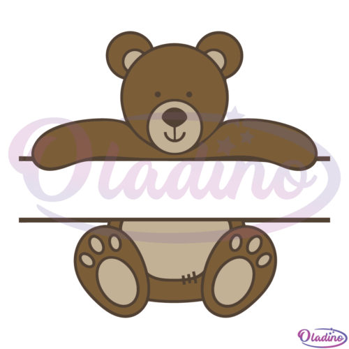 Split Teddy Bear Name SVG Digital File