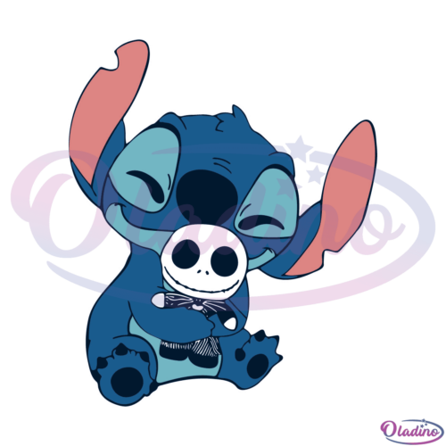 Stitch Hug Baby Jack Skellington SVG Digital File