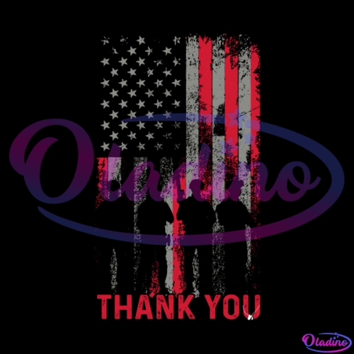 Thank You American Flag Veteran Military SVG PNG Digital File