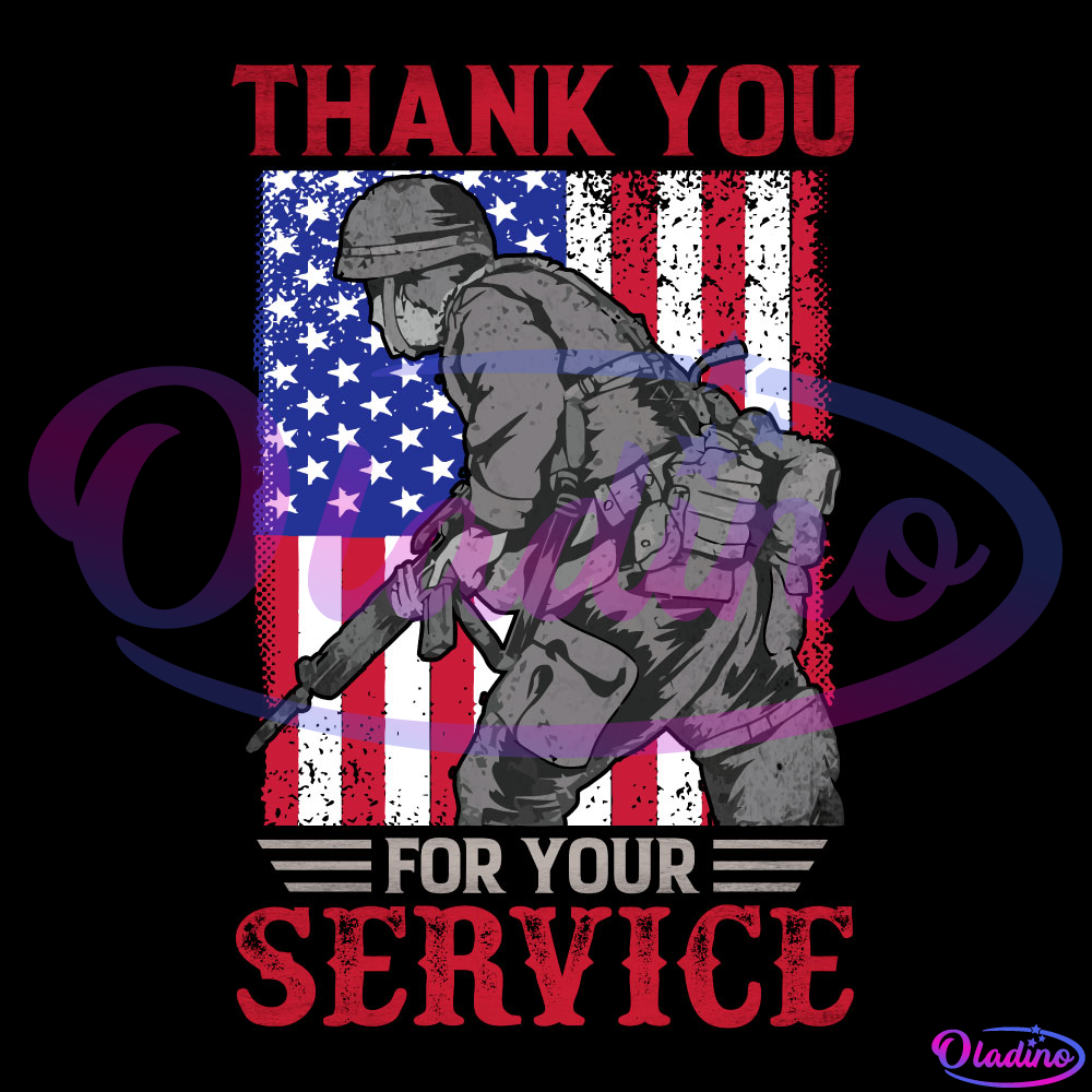 Thank You For Your Service American Army PNG Sublimation Designs