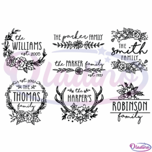 The Family Nam Monogram Bundle SVG Silhouette