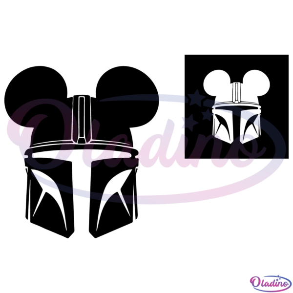 The Mandalorian Mickey Mouse Ears SVG Silhouette